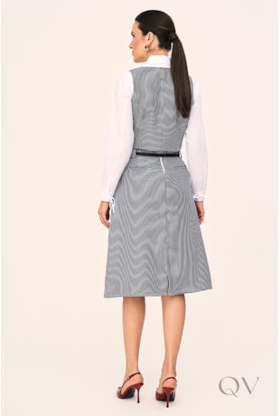 SAIA EVASÊ EM TECIDO PLANO PIED POULE - LAURA ROSA