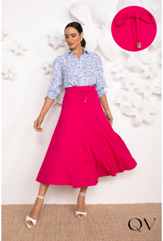 SAIA EVASÊ EM VISCOLINHO PINK - LEKAZIS SAIA EVASÊ EM VISCOLINHO PINK - LEKAZIS