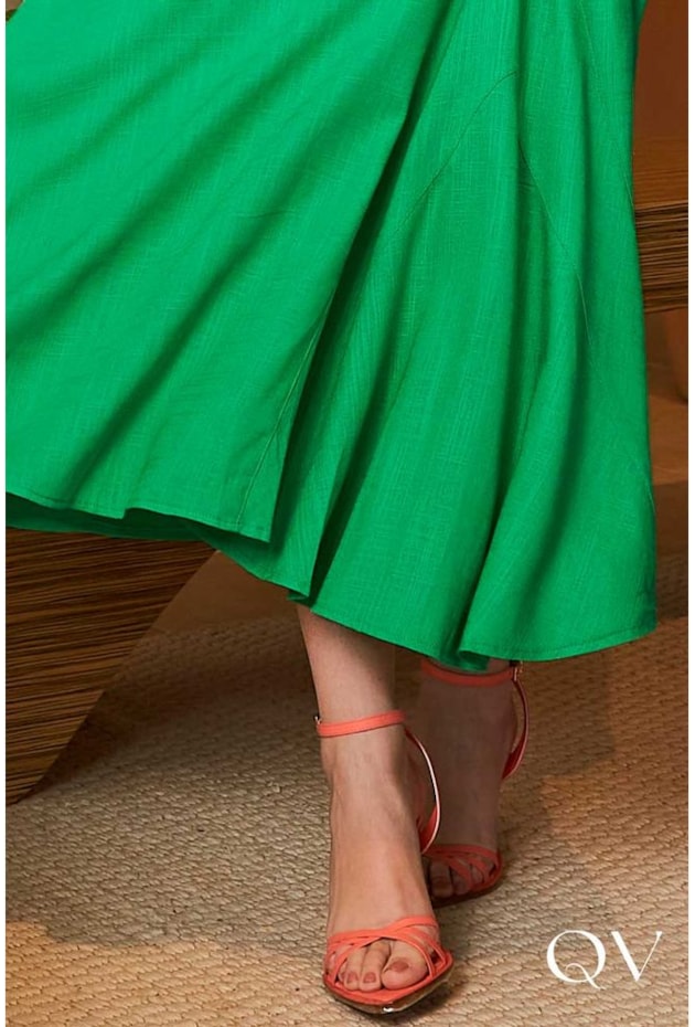 SAIA EVASÊ MAXI MIDI COM NESGAS VERDE - CORA CANELA SAIA EVASÊ MAXI MIDI COM NESGAS VERDE - CORA CANELA