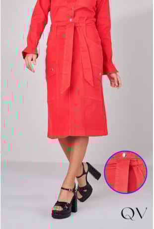 SAIA EVASÊ SARJA COLLOR VERMELHO - TITANIUM JEANS SAIA EVASÊ SARJA COLLOR VERMELHO - TITANIUM JEANS