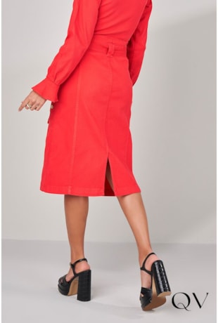 SAIA EVASÊ SARJA COLLOR VERMELHO - TITANIUM JEANS SAIA EVASÊ SARJA COLLOR VERMELHO - TITANIUM JEANS