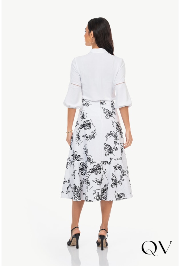 SAIA GODÊ BORDADA OFF - VIA TOLENTINO SAIA GODÊ BORDADA OFF - VIA TOLENTINO