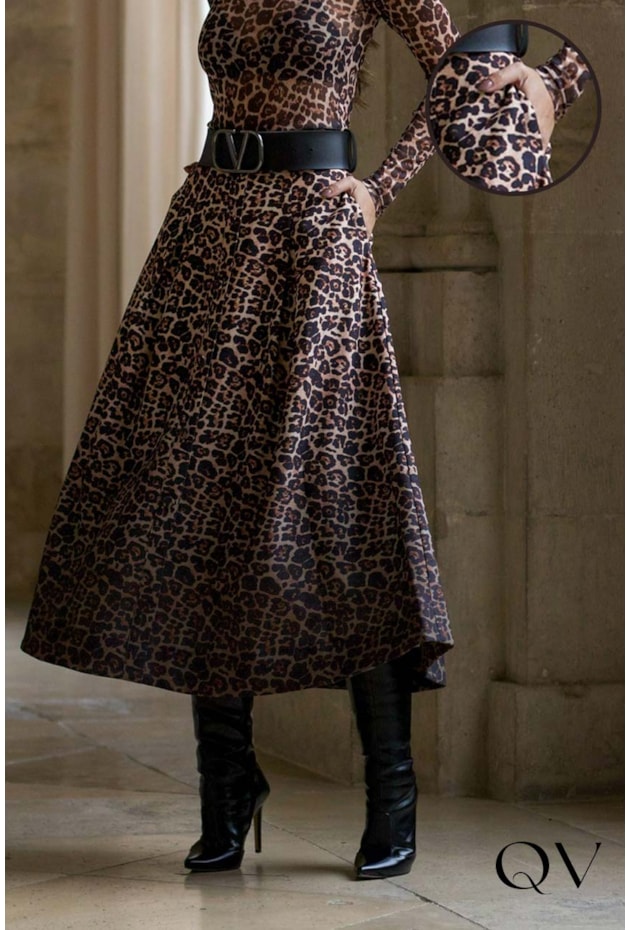 SAIA GODÊ EM CREPE ANIMAL PRINT - LUZIA FAZZOLLI