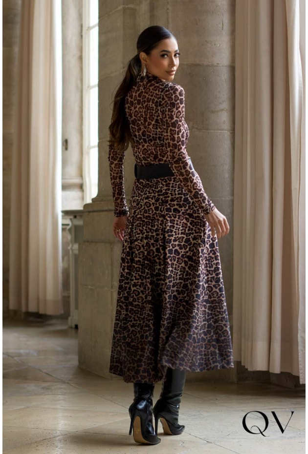 SAIA GODÊ EM CREPE ANIMAL PRINT - LUZIA FAZZOLLI