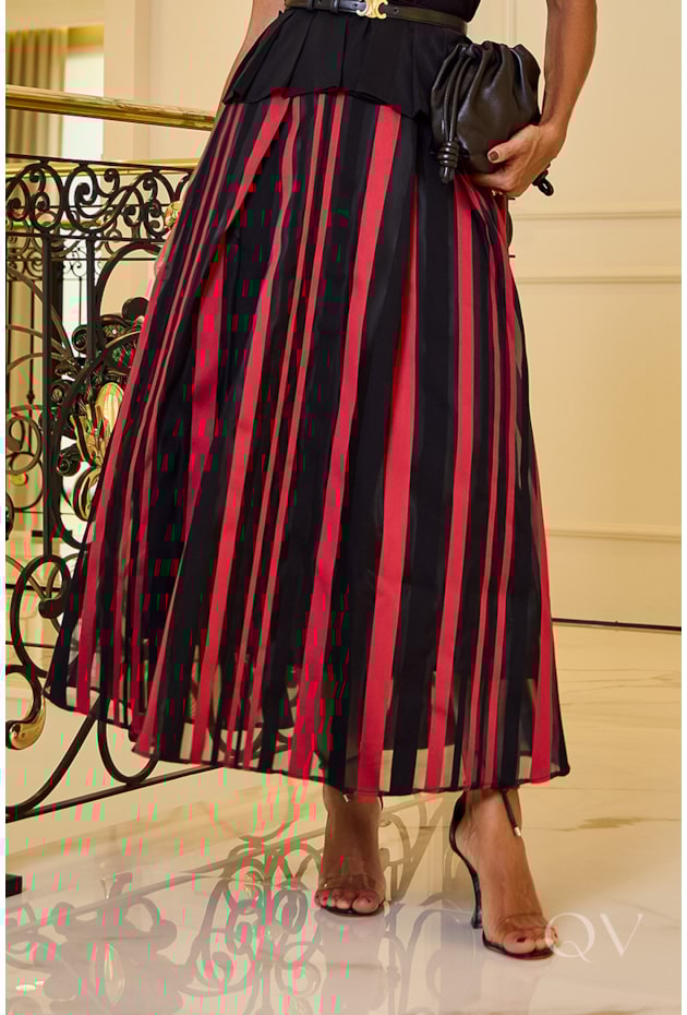 SAIA GODÊ EM ORGANZA LISTRADA - LUZIA FAZZOLLI