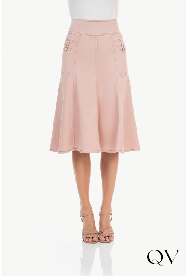 SAIA GODÊ JEANS COLLOR NUDE - VIA TOLENTINO SAIA GODÊ JEANS COLLOR NUDE - VIA TOLENTINO