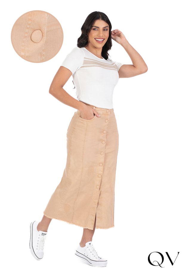 SAIA JEANS COLLOR COM BOTÕES BEGE - HAPUK SAIA JEANS COLLOR COM BOTÕES BEGE - HAPUK