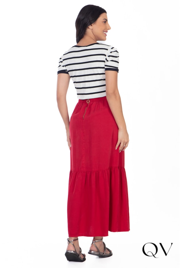 SAIA JEANS COLLOR COM FIVELA VERMELHO - HAPUK