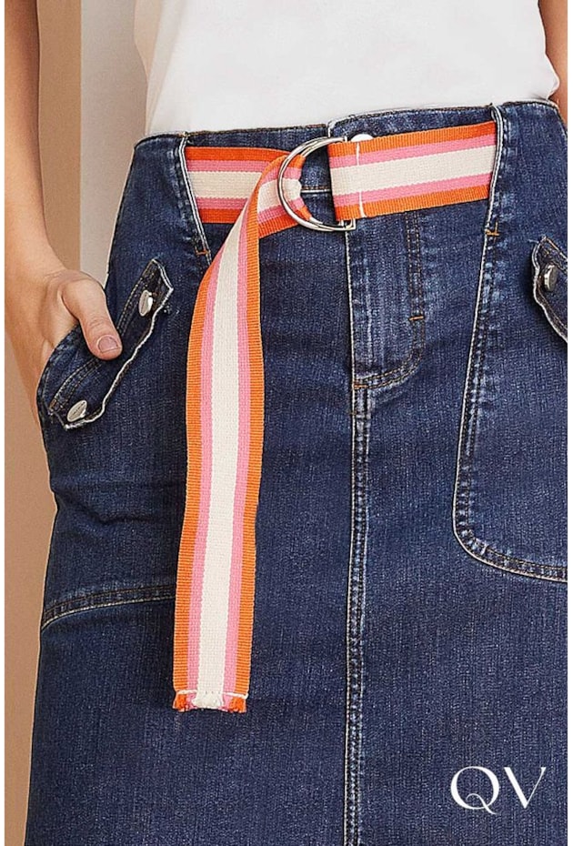 SAIA JEANS COM CINTO COLORS - TITANIUM JEANS SAIA JEANS COM CINTO COLORS - TITANIUM JEANS