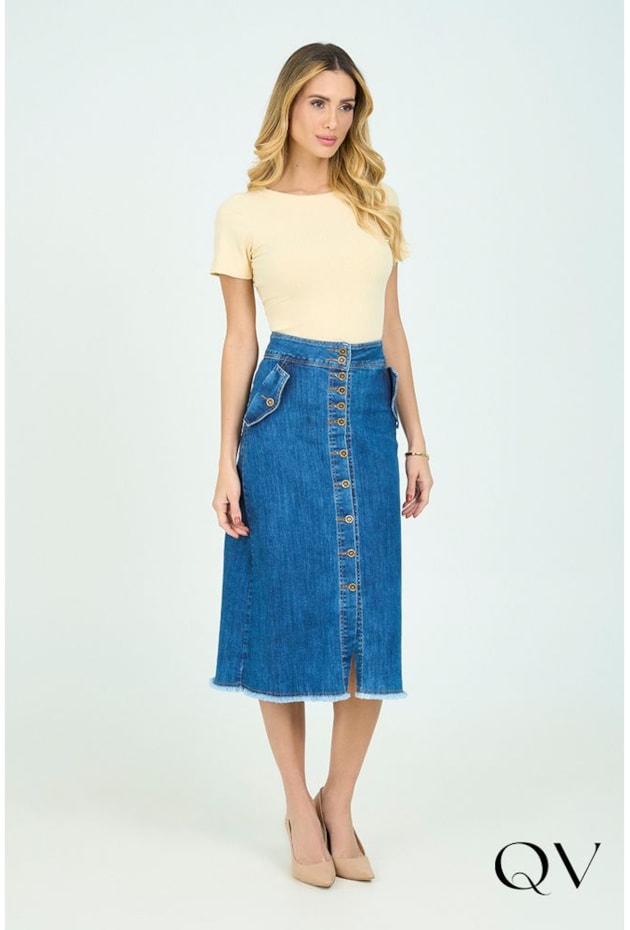 SAIA JEANS COM DETALHE DE LAPELAS - VIA TOLENTINO SAIA JEANS COM DETALHE DE LAPELAS - VIA TOLENTINO