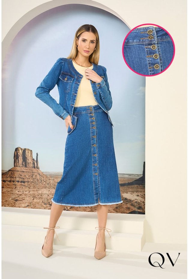 SAIA JEANS COM DETALHE DE LAPELAS - VIA TOLENTINO SAIA JEANS COM DETALHE DE LAPELAS - VIA TOLENTINO