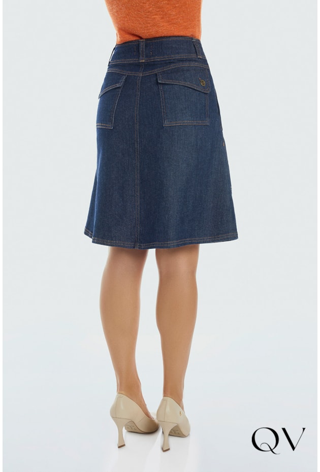 SAIA JEANS COM MAXI BOLSOS - VIA TOLENTINO SAIA JEANS COM MAXI BOLSOS - VIA TOLENTINO