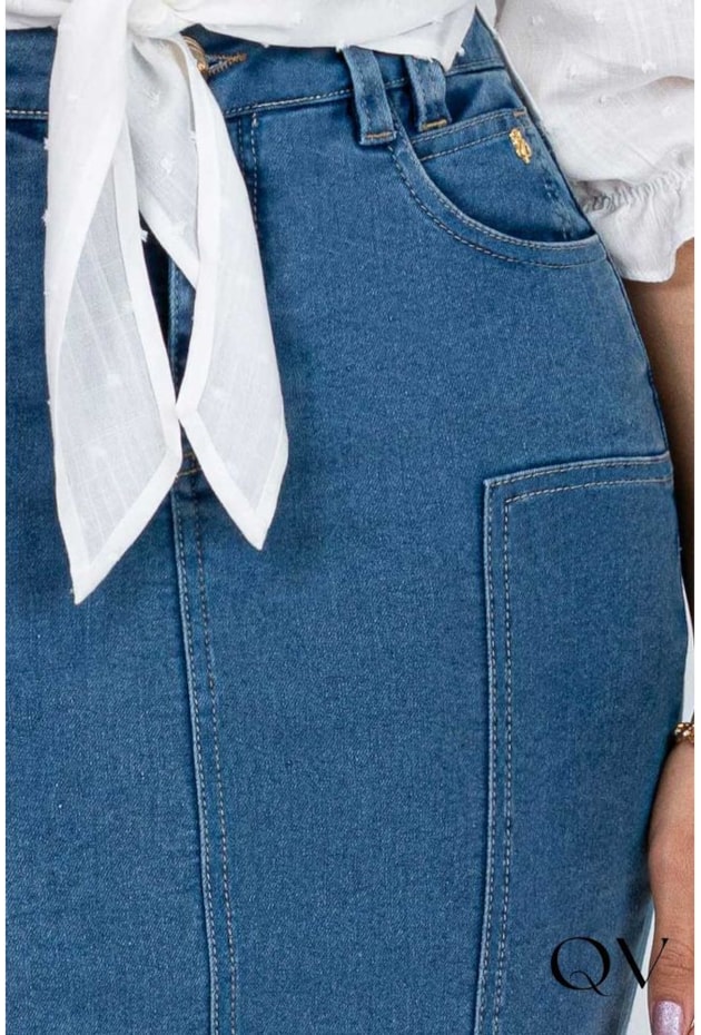 SAIA JEANS COM RECORTES E PASSANTES DUPLO - VIA TOLENTINO SAIA JEANS COM RECORTES E PASSANTES DUPLO - VIA TOLENTINO