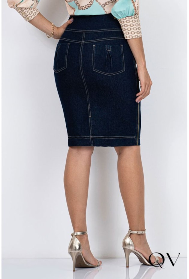 SAIA JEANS COM ZÍPERES - VIA TOLENTINO SAIA JEANS COM ZÍPERES - VIA TOLENTINO