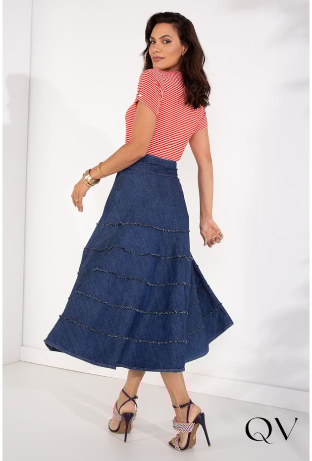 SAIA JEANS GODÊ RECORTES DESFIADOS - LEKAZIS SAIA JEANS GODÊ RECORTES DESFIADOS - LEKAZIS