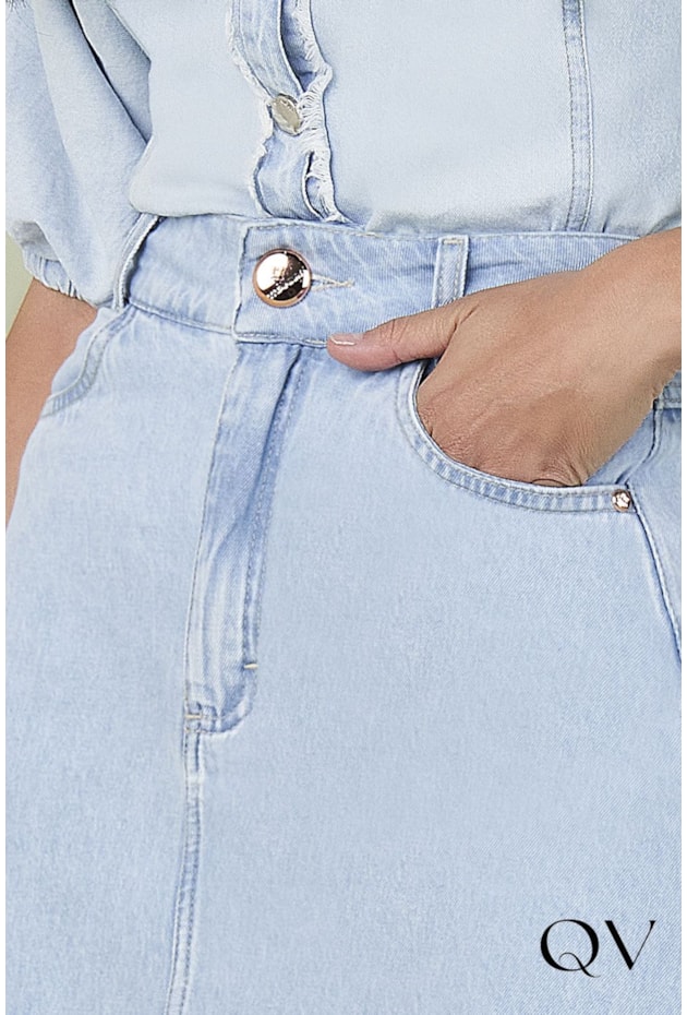 SAIA JEANS LONGA COM RECORTE DESFIADO - TITANIUM JEANS