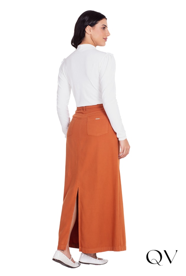 SAIA JEANS LONGUETE COM FENDA CARAMELO - HAPUK SAIA JEANS LONGUETE COM FENDA CARAMELO - HAPUK