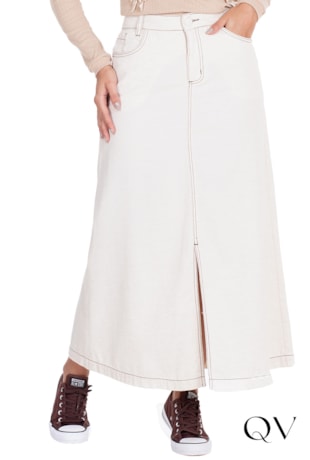 SAIA JEANS LONGUETE COM FENDA CRU - HAPUK