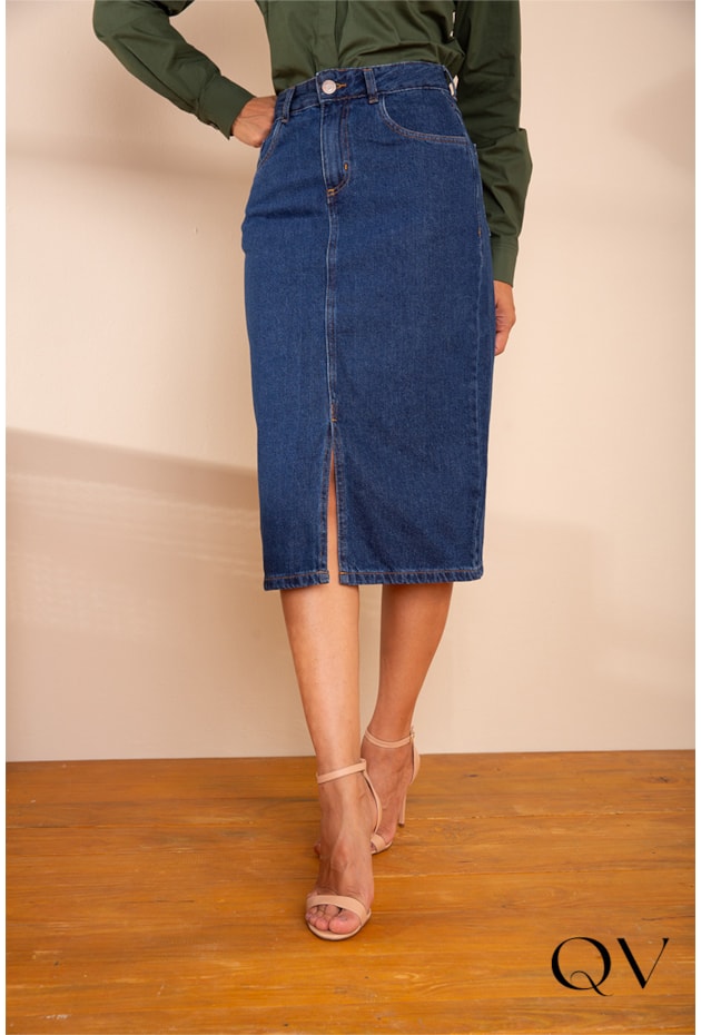 SAIA JEANS MIDI AZUL - LEKAZIS