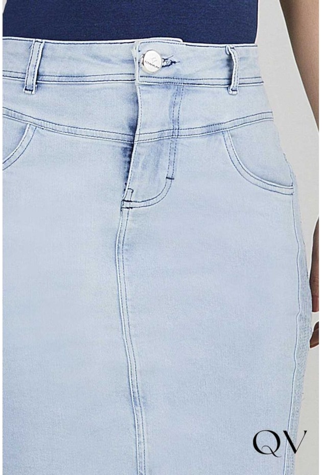 SAIA JEANS TRADICIONAL BARRA DESFIADA - TITANIUM JEANS SAIA JEANS TRADICIONAL BARRA DESFIADA - TITANIUM JEANS
