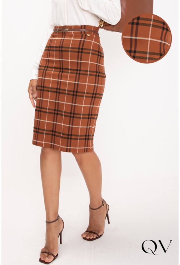 SAIA LÁPIS BENGALINE XADREZ TERRACOTA - LEKAZIS SAIA LÁPIS BENGALINE XADREZ TERRACOTA - LEKAZIS