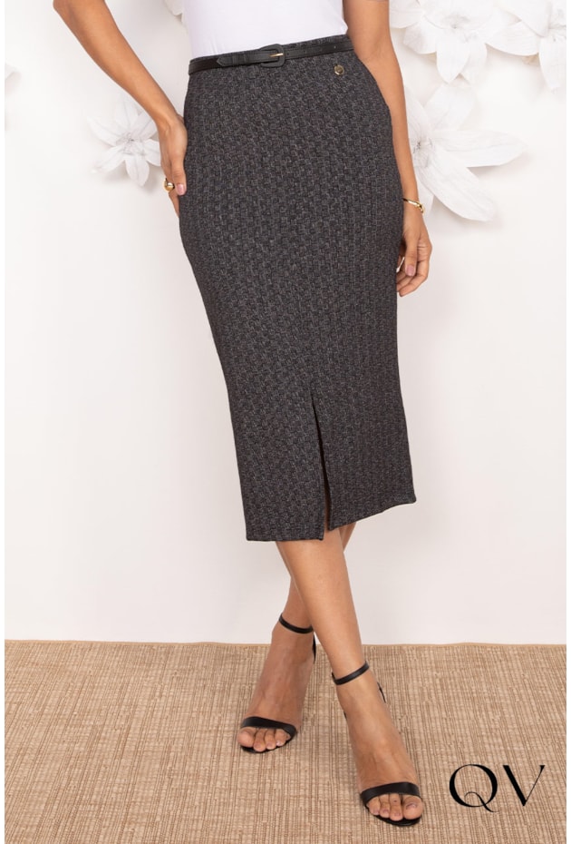 SAIA LÁPIS EM MALHA ALFAIATARIA MESCLA - LEKAZIS SAIA LÁPIS EM MALHA ALFAIATARIA MESCLA - LEKAZIS