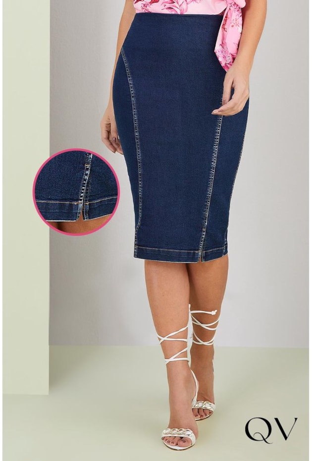SAIA LÁPIS JEANS - TITANIUM JEANS SAIA LÁPIS JEANS - TITANIUM JEANS