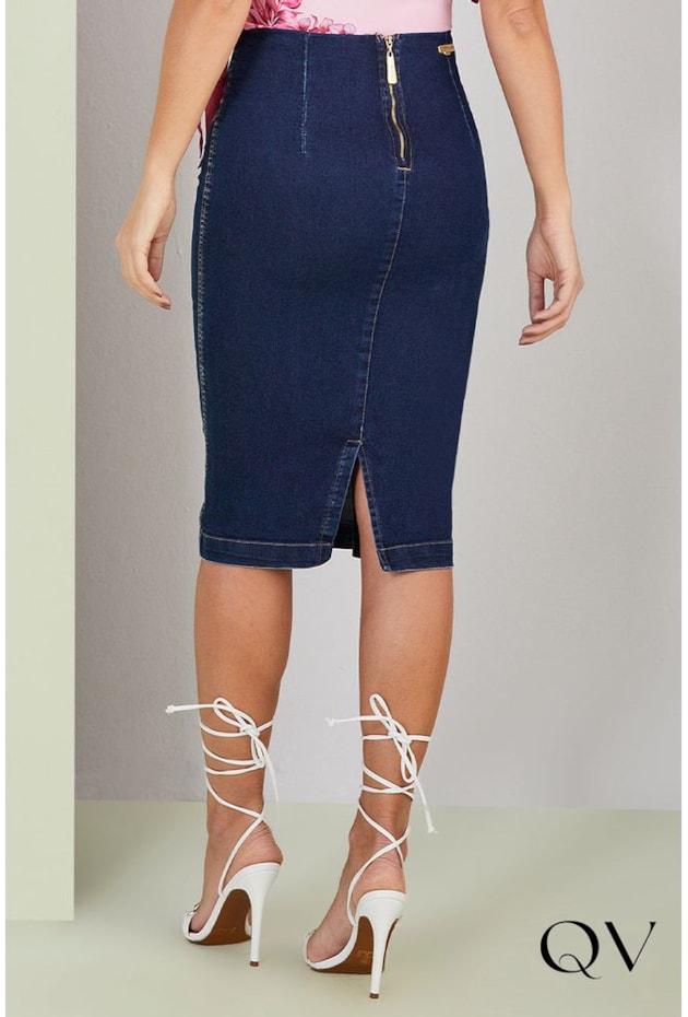 SAIA LÁPIS JEANS - TITANIUM JEANS SAIA LÁPIS JEANS - TITANIUM JEANS