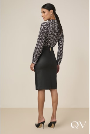 SAIA LÁPIS RESINADO PRETO - TITANIUM JEANS SAIA LÁPIS RESINADO PRETO - TITANIUM JEANS