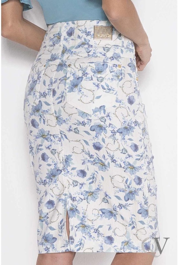SAIA LÁPIS SARJA MIX FLORAL - LAURA ROSA SAIA LÁPIS SARJA MIX FLORAL - LAURA ROSA