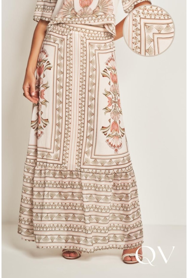 SAIA LONGA EM PLANO CHIFFON SOFT VERDE - DOCE TRAMA