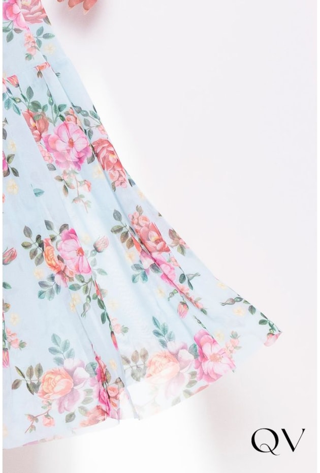 SAIA LONGA EM TULE FLORAL AZUL - LEKAZIS SAIA LONGA EM TULE FLORAL AZUL - LEKAZIS