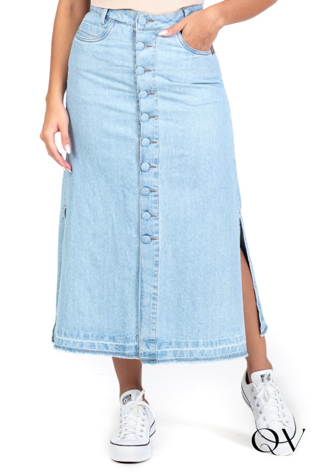 SAIA LONGUETE JEANS CLARO - HAPUK SAIA LONGUETE JEANS CLARO - HAPUK