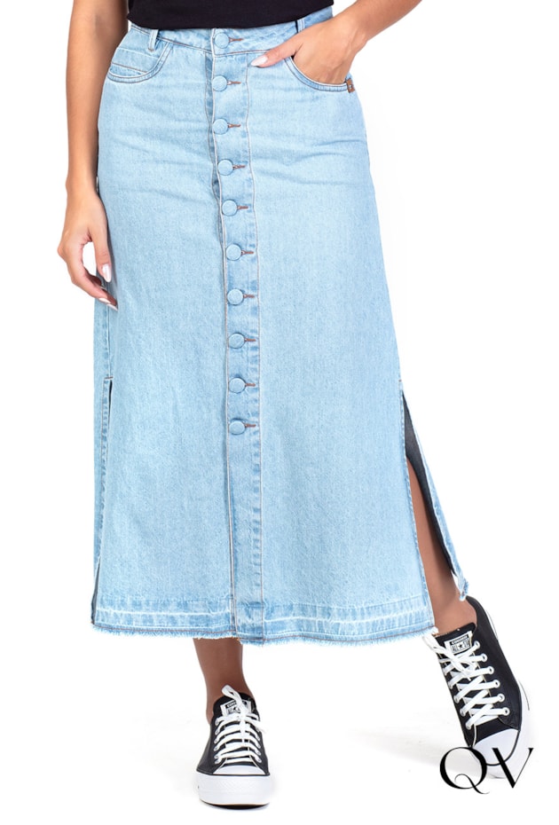 SAIA LONGUETE JEANS CLARO - HAPUK SAIA LONGUETE JEANS CLARO - HAPUK