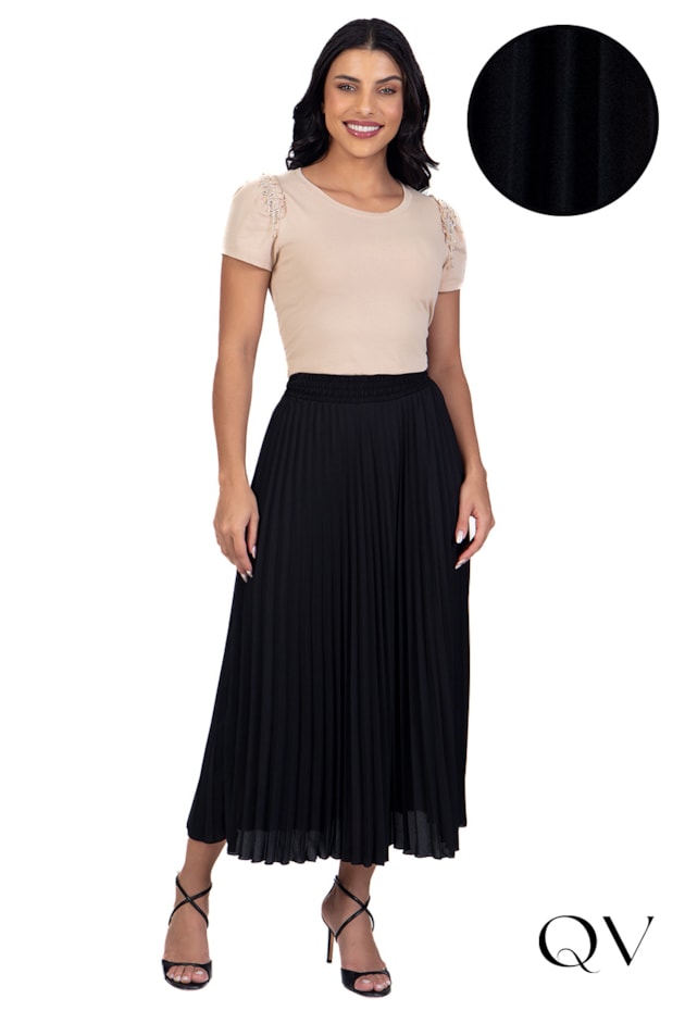 SAIA LONGUETE PLISSADA PRETO - HAPUK SAIA LONGUETE PLISSADA PRETO - HAPUK