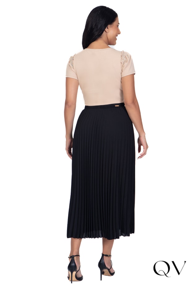 SAIA LONGUETE PLISSADA PRETO - HAPUK SAIA LONGUETE PLISSADA PRETO - HAPUK