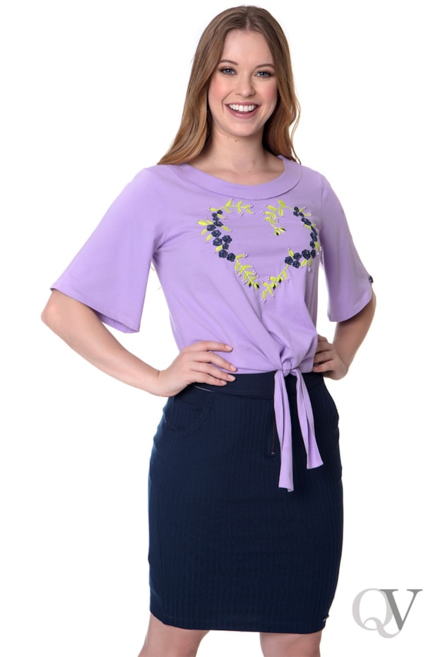 SAIA MALHA CANELADA ZÍPER MARINHO - HAPUK SAIA MALHA CANELADA ZÍPER MARINHO - HAPUK