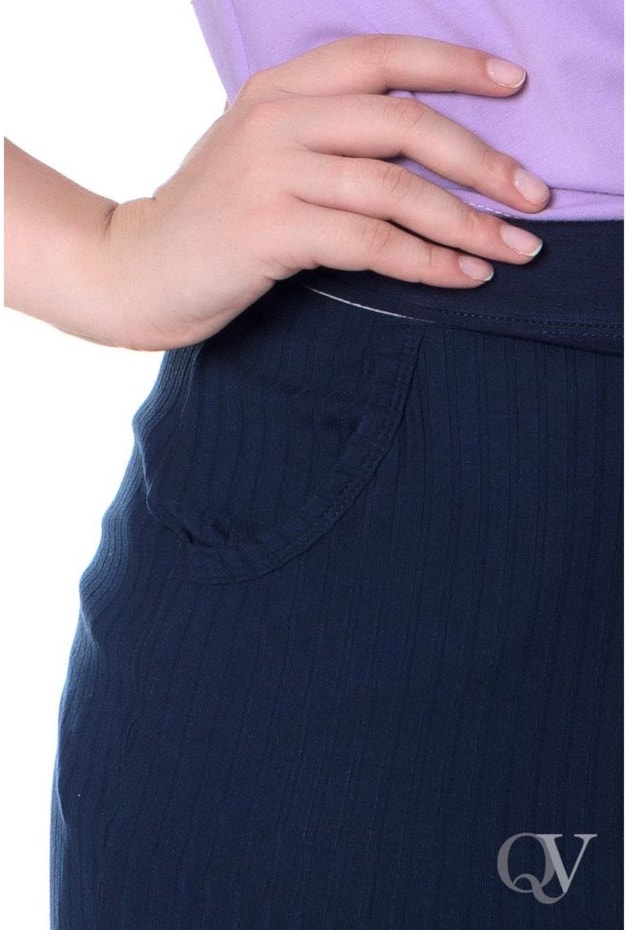 SAIA MALHA CANELADA ZÍPER MARINHO - HAPUK SAIA MALHA CANELADA ZÍPER MARINHO - HAPUK