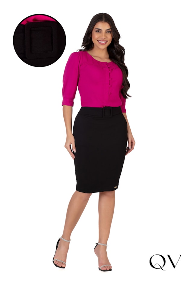 SAIA MALHA COM CINTO FIXO PRETO - HAPUK SAIA MALHA COM CINTO FIXO PRETO - HAPUK