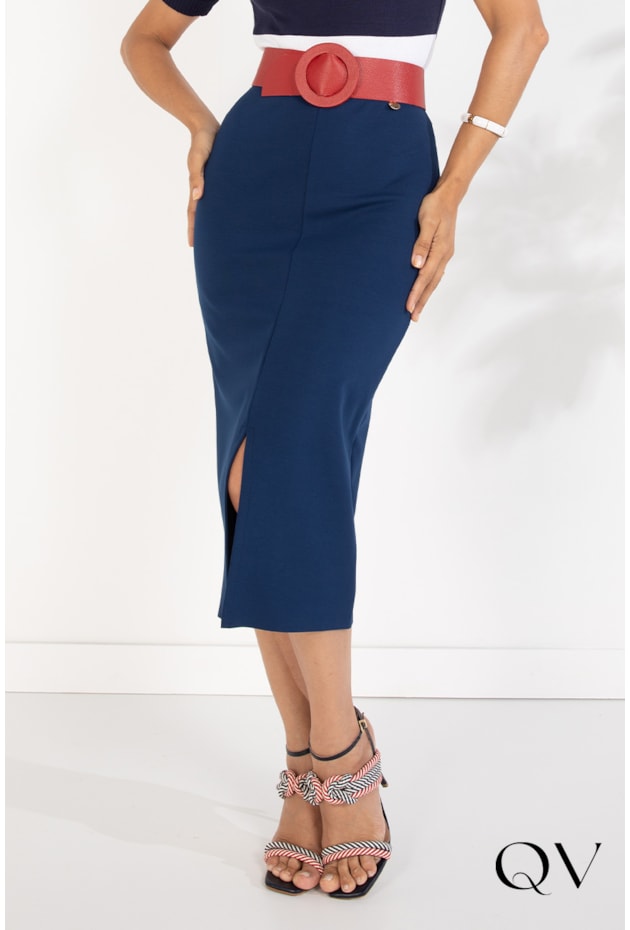 SAIA MALHA FENDA FRONTAL MARINHO - LEKAZIS SAIA MALHA FENDA FRONTAL MARINHO - LEKAZIS