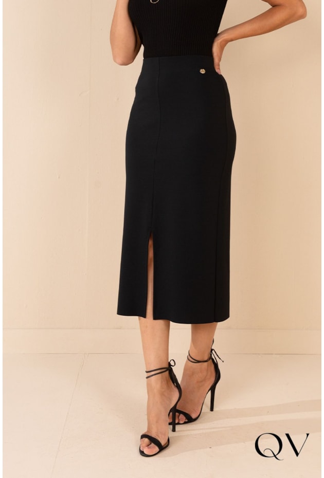 SAIA MALHA FENDA FRONTAL PRETO - LEKAZIS