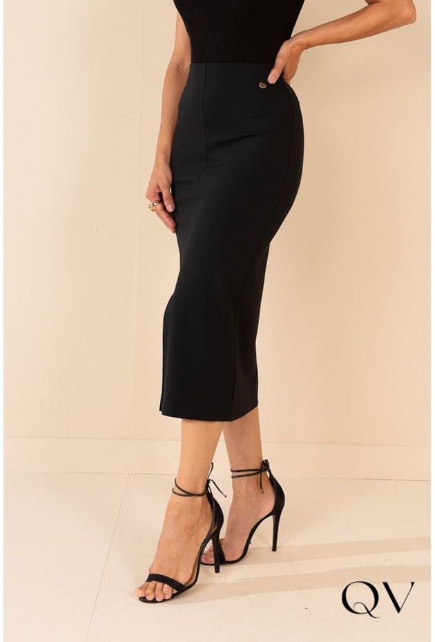 SAIA MALHA FENDA FRONTAL PRETO - LEKAZIS