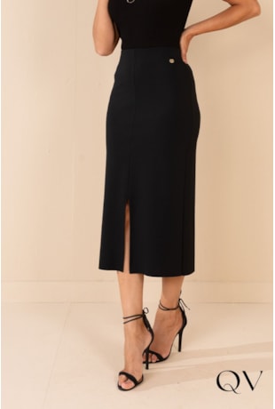 SAIA MALHA FENDA FRONTAL PRETO - LEKAZIS