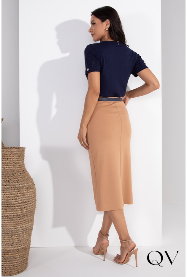 SAIA MALHA MAXI BOLSOS NUDE - LEKAZIS