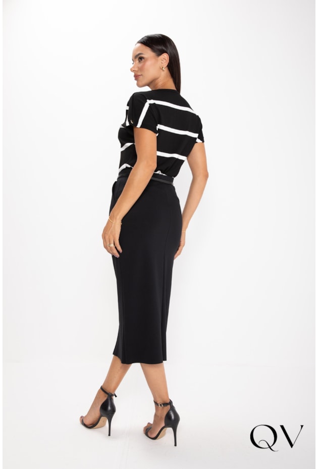 SAIA MALHA MAXI BOLSOS PRETO - LEKAZIS SAIA MALHA MAXI BOLSOS PRETO - LEKAZIS