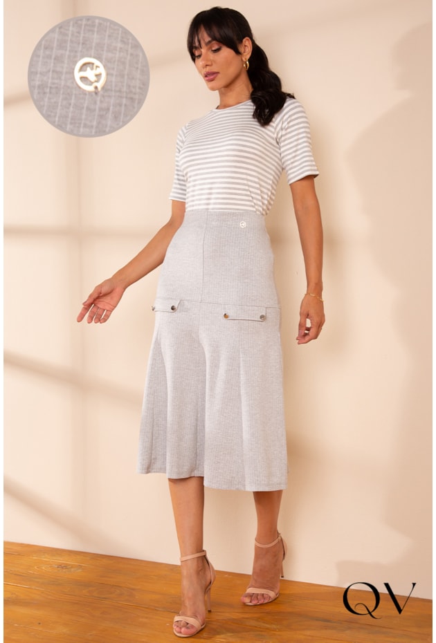 SAIA MALHA RISCA DE GIZ CINZA - LEKAZIS SAIA MALHA RISCA DE GIZ CINZA - LEKAZIS