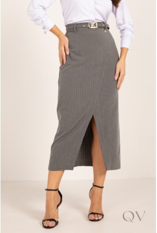 SAIA MAXI MIDI EM ALFAITARIA RISCA DE GIZ - LEKAZIS