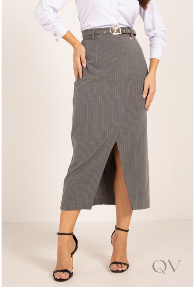 SAIA MAXI MIDI EM ALFAITARIA RISCA DE GIZ - LEKAZIS