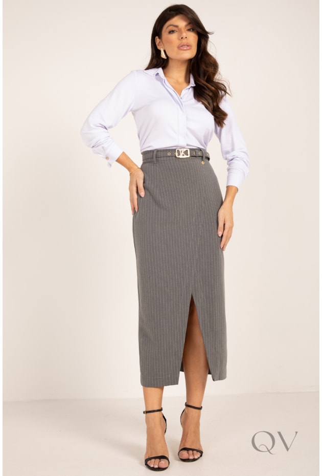 SAIA MAXI MIDI EM ALFAITARIA RISCA DE GIZ - LEKAZIS