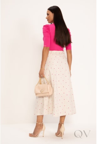 SAIA MAXI MIDI EM LINHO BORDADO POÁ - LEKAZIS